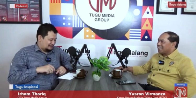 Perbincangan hangat CEO Tugu Media Group, Irham Thoriq, bersama Yusron Virmanza, Ketua Umum MTC, Selasa 29/11/2022 di Kantor Tugu Media Group.
