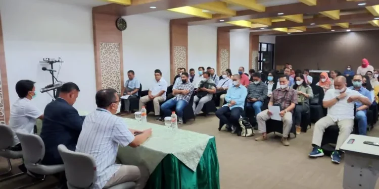 Suasana Pelatihan dan Uji Kompetensi Skema Menaksir Barang Jaminan Emas bagi Mantri BRI bersama Pegadaian Kantor Wilayah Pegadaian XII Jatim.