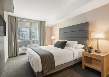Ilustrasi kamar hotel.