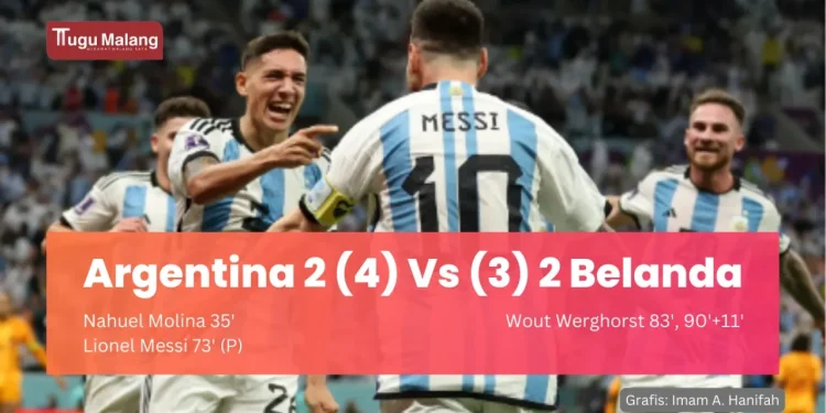 Lionel Messi bawa timnya menangi laga babak 8 besar Piala Dunia Qatar Argentina Vs Belanda.