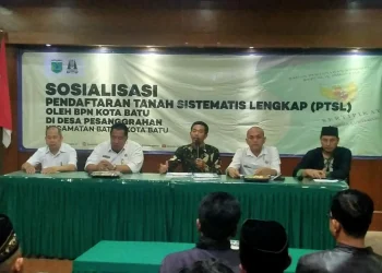Sosialisasi program Pendaftaran Tanah Sistematis Lengkap (PTSL) oleh Kementerian Agraria dan Tata Ruang/Badan Pertanahan Nasional (Kementerian ATR/BPN). Total ada 1.000 persil tanah warga Desa Pesanggrahan, Kota Batu, resmi diterbitkan sertifikatnya.