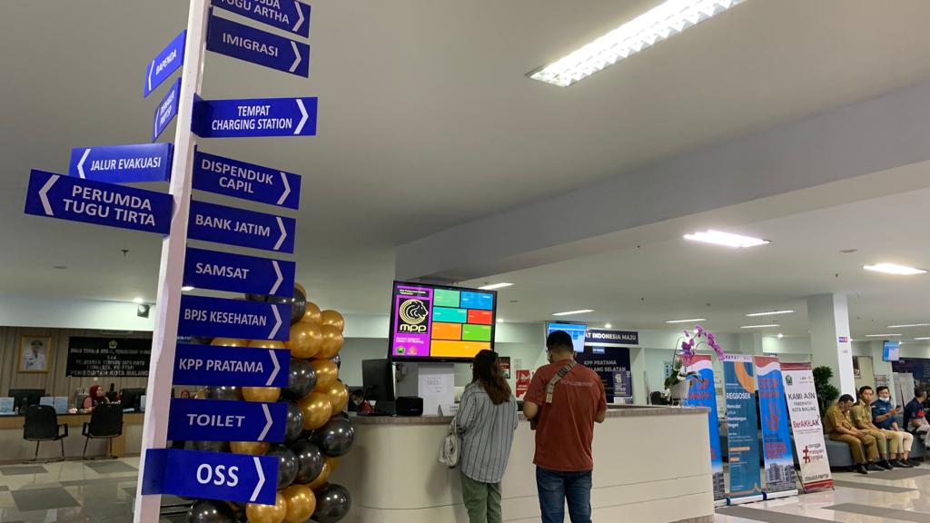 Suasana Mal Pelayanan Publik (MPP) “Merdeka” terletak di eks Alun-Alun Mall lantai 3, Jalan Merdeka Timur Kota Malang. 