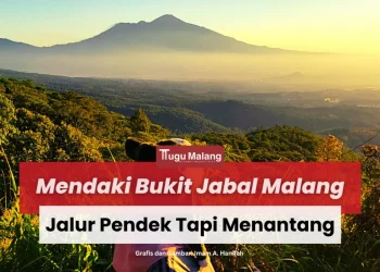 Mendaki ke bukit jabal Malang, sensasi jalur pendakian pendek tapi menantang.