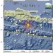 Lokasi pusat gempa yang mengguncang selatan Jawa dan Bali.