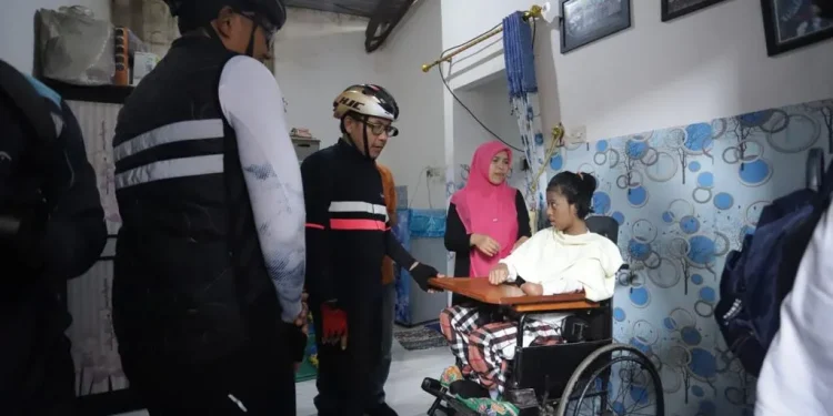 Kondisis Imelda, putri pertama Sulis saat dikunjungi Wali Kota Malang Sutiaji.