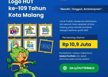 Poster sayembara logo HUT Kota Malang.