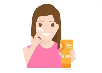 Ilustrasi penggunaan sunscreen.