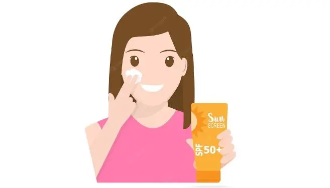 Ilustrasi penggunaan sunscreen.