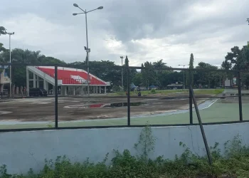 Arena sepatu roda yang baru selesai dikerjakan beberapa waktu lalu, namun belum difungsikan hingga sekarang.