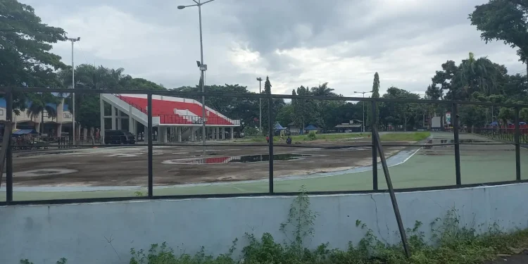 Arena sepatu roda yang baru selesai dikerjakan beberapa waktu lalu, namun belum difungsikan hingga sekarang.