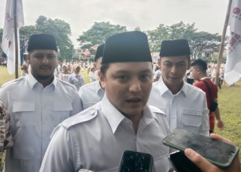 Ketua DPC Partai Gerindra Kota Malang, Moreno Soeprapto di sela sela perayaan HUT Gerindra ke-15 di Kota Malang.