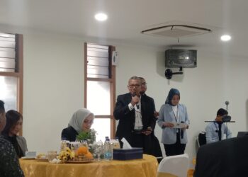 Branch Manager BTN Cabang Malang, Surasta, memberikan sambutan dalam peringatan Hari Jadi BTN ke-73.