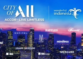 Poster acara City of ALL, pameran brand  Accor yang spektakuler selama lima hari.