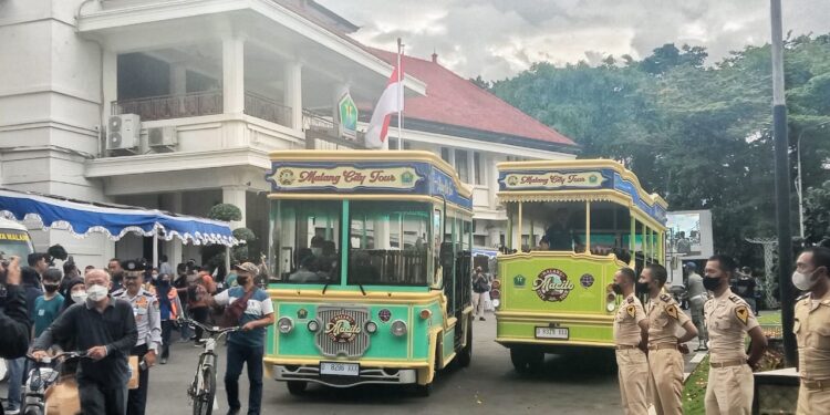 Bus Macito yang bakal beroperasi kembali untuk mengantar masyarakat berkeliling Kota Malang.
