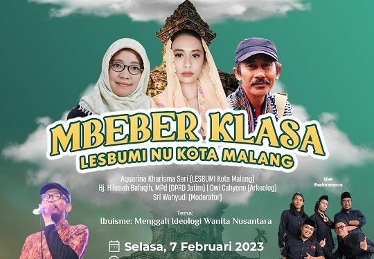 Poster acara Mbeber Klasa Lesbumi Kota Malang.