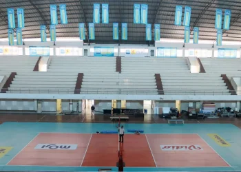 Kondisi GOR Ken Arok Kota Malang yang akan digunakan sebagai venue PLN Mobile Proliga 2023.