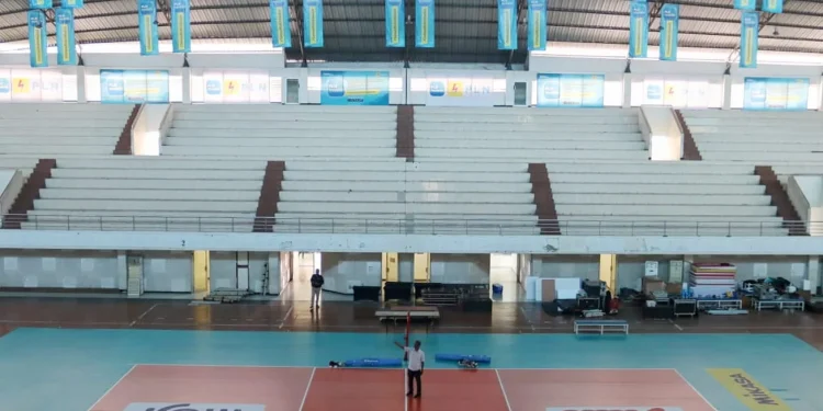 Kondisi GOR Ken Arok Kota Malang yang akan digunakan sebagai venue PLN Mobile Proliga 2023.