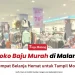 Pilihan busana di salah satu toko baju murah di Malang.