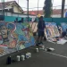 Suasana pelaksanaan Lomba Mural Aspirasiku.