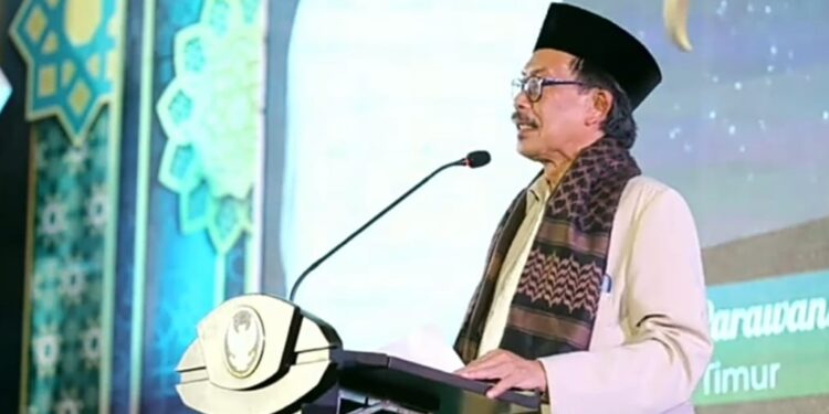 Rektor UIN Malang Prof Zainuddin MA saat memberikan tausiyah