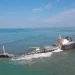 Kondisi Kapal Tanker MT A bermuatan aspal yang kandas di Perairan Nias Utara.