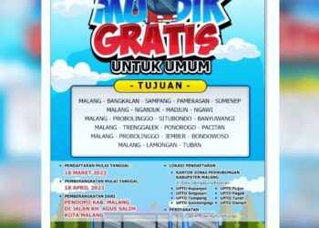 Poster mudik gratis yang disediakan Pemkab Malang.
