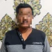 Tersangka M usai diamankan oleh petugas.