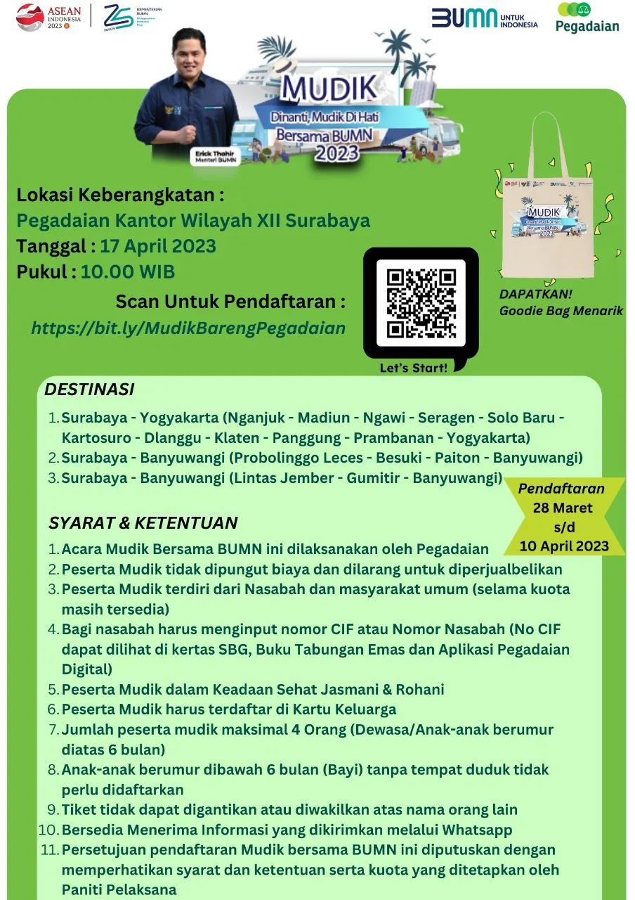 Syarat mudik gratis. 