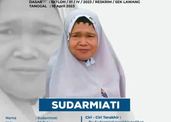 Poster info orang hilang yang dibuat oleh Polsek Lawang.