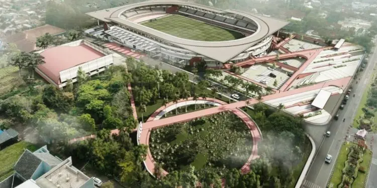 Desain Stadion Gelora Brantas bertajuk 'Sasana Pandu' yang memenangi sayembara. Melihat dari desain itu, kebutuhan anggarannya diperkirakan mencapai Rp 200 miliar.