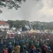 Aksi mahasiswa di gedung DPRD Kota Malang, terkait uu Ciptaker