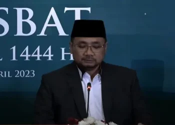 Siaran pers hasil sidang Isbat penetapan 1 syawal 1444 H oleh Menteri Agama.