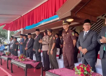 Forkopimda Kabupaten Malang saat menghadiri upacara Hardiknas 2023.