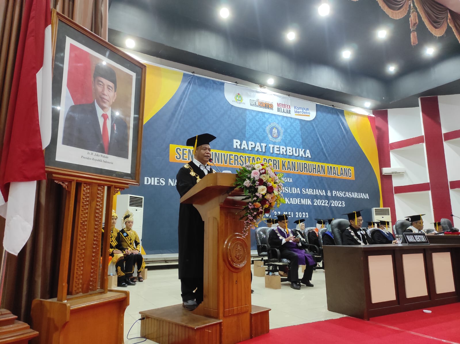 Sambutan oleh Rektor Unikama, Dr. Sudi Dul Aji, M.Si (27/5/2023). 