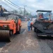 Perbaikan jalan di Pasar Gadang Kota Malang.