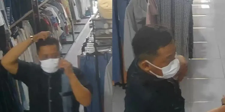 Pelaku penipuan tertangkap kamera CCTV.