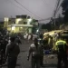 Tampak truk yang mengalami rem blong dan menabrak 4 kendaraan dan 8 orang korban masih terbalik di lokasi kejadian
