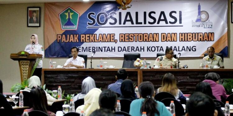 Bapenda Kota Malang menggelar sosialisasi pajak restoran, reklame dan hiburan.