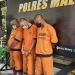 Tiga tersangka pengedar narkoba yang diamankan polisi.
