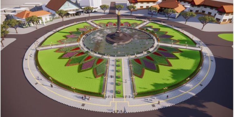 Design baru Alun-alun Tugu Kota Malang.