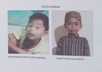 2 bocah di Bumiayu yang hilang terseret aliran Sungai Brantas Kota Malang.