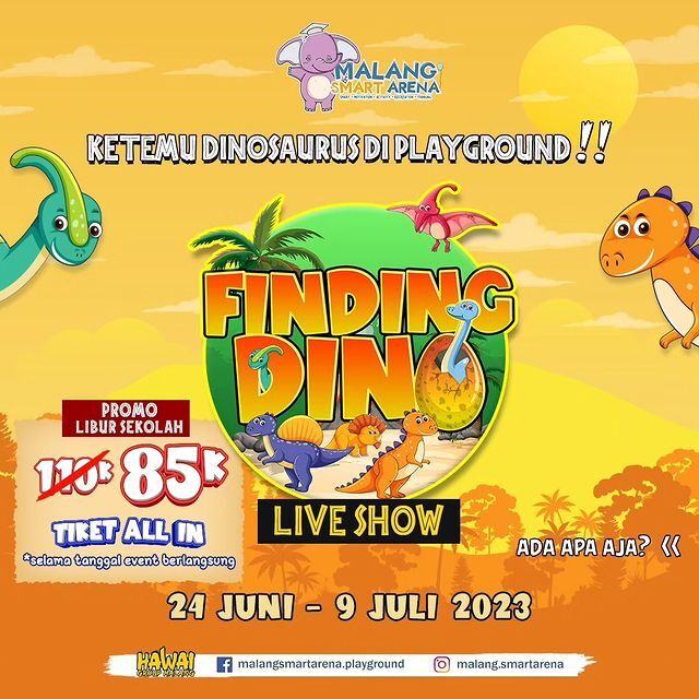 Habiskan liburan seru bareng Event Finding Dino Malang Smart Arena.