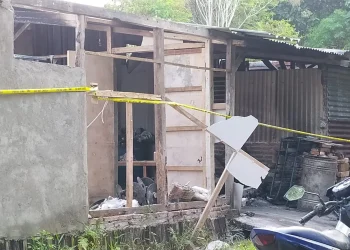Gudang seng yang menjadi lokasi ledakan di Kota Batu