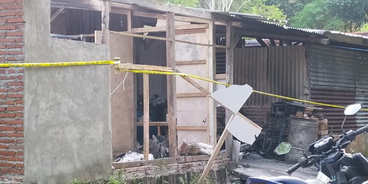 Gudang seng yang menjadi lokasi ledakan di Kota Batu