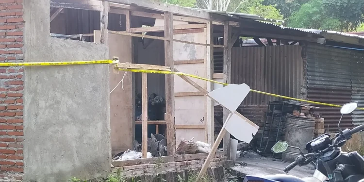 Gudang seng yang menjadi lokasi ledakan di Kota Batu