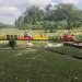 Wahana kereta sawah yang ada di Sumber Sira