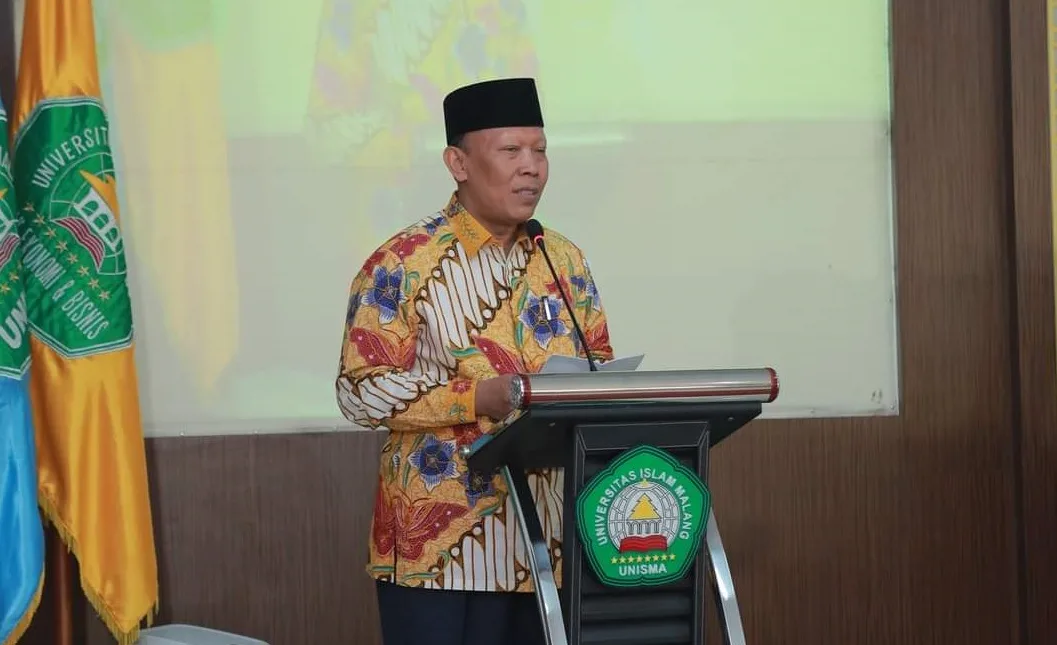 Rektor UNISMA, Prof Dr Prof Dr Maskuri MSi, saat memberikan sambutan.