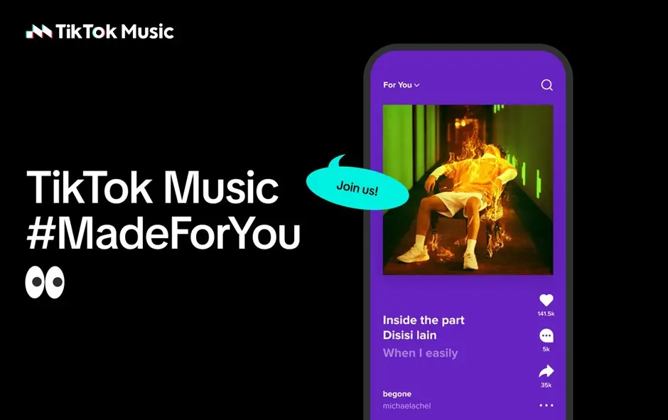 Platform TikTok Music yang baru dirilis.