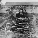 Pemakaman massal korban pembantaian Mergosono Malang pada tahun 1947.
