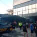 Petugas kepolisian melakukan olah TKP di lokasi kebakaran di My Gym, Jalan Galunggung Kota Malang.